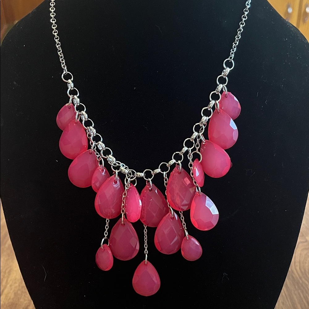Paparazzi Vibrant Pink Teardrop Necklace